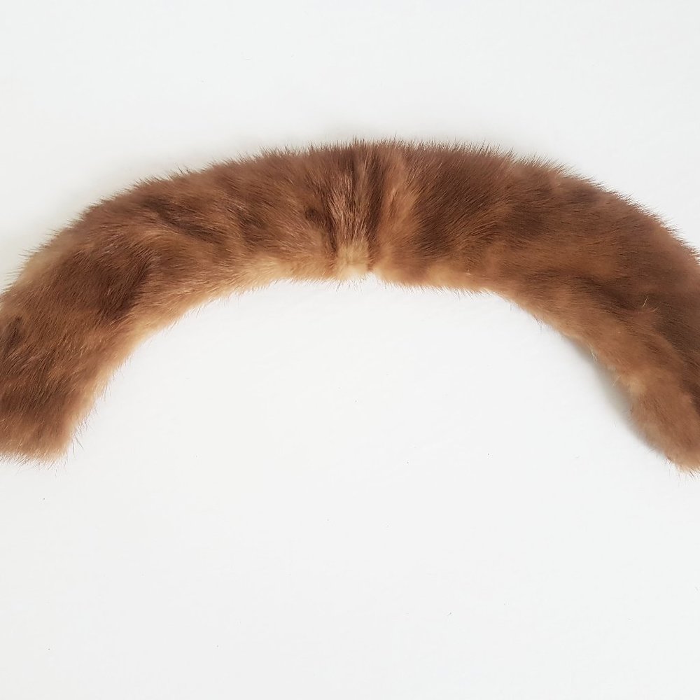 1960s Vintage Brown Mink Collar, Honey Brown Mink Fur Scarf